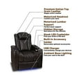 thumbnail image 3 of Valencia Tuscany Home Theater Seating|Premium Top Grain Italian 11000 Nappa Leather, Motorized Recliner, Power Lumbar Support, Power Headrest, LED Lighting (Row of 2 Loveseat, Dark Chocolate), 3 of 6