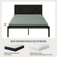 thumbnail image 6 of Amolife Queen Size Metal Platform Bed Frame with Faux Leather Headboard, Black, 6 of 10