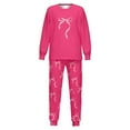 thumbnail image 5 of FINALGANG Valentine's Day Girls Kids 2 Piece Homewear Set Cartoon Bow Prints Long Sleeve Lapel Button Down Top Loose Fit Pants For Casual Daily Home Relaxation Cozy Outfits, 5 of 5