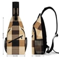 thumbnail image 2 of Full Print Chest Bag 8×15in Outer Large Bag On Both Sides Of Mesh Bag Inside Pocket Design Sponge Pad Shoulder Strap SandyBrown Buffalo Plaid Check Tartan Scotland_4, 2 of 8