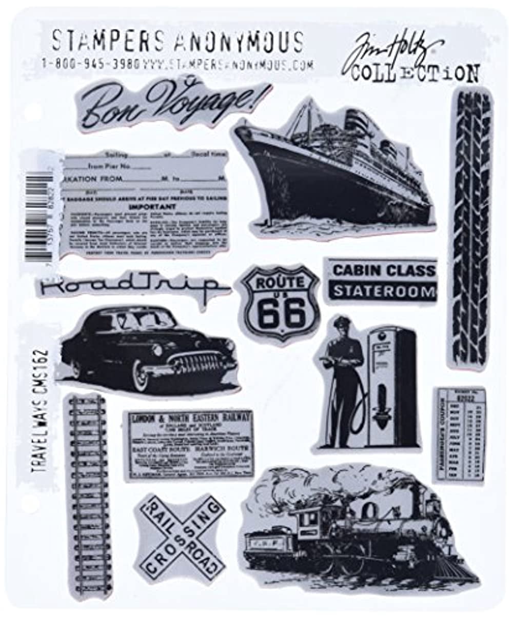Tim Holtz Cling Stamps 7"X8.5"-Travel Ways