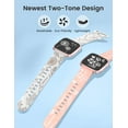 thumbnail image 2 of Wearlizer 2 Packs Floral Engraved Band Compatible with Versa 2 Bands for Women, Two-Tone Flower Soft Silicone Sport Strap for Versa/Versa 2/Versa Lite/Versa SE Smart Watch, 2 of 6