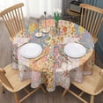 thumbnail image 3 of Pioneer Flower Floral Print Pattern Round Tablecloth 60"x60",Wrinkle Wipeable Table Cloth for Kitchen Dining Room Picnic Patio Party, 3 of 6