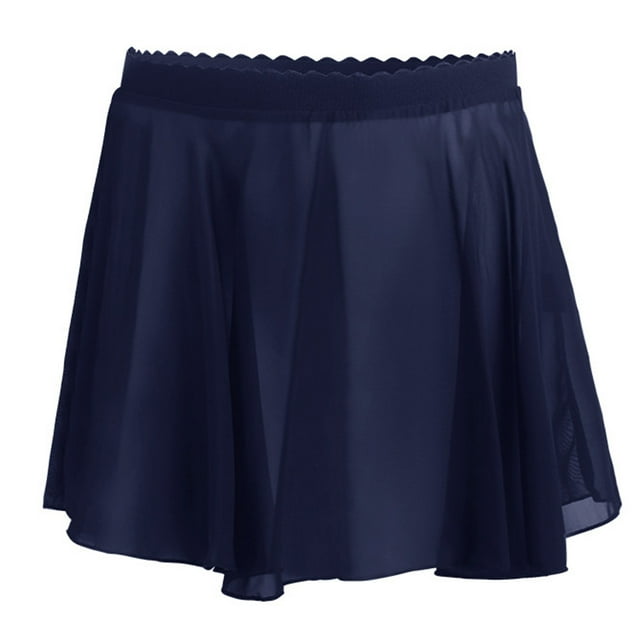 biudgviw Girls' Ballet Dance Skirt Chiffon Elastic Solid Color Workout Sports Mini Skirts Basic Pull on Dress for Children