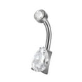 thumbnail image 4 of segolike Belly Button Rings 10mm 1.6mm Accessories Barbell Gifts Rhinestones Titanium 14G White, 4 of 9