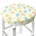 thumbnail image 3 of Xecao's Snake And Cactus Print Stool Covers offer stylish, washable protection for PU round bar stools, perfect for home or commercial use., 3 of 7