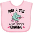 thumbnail image 3 of Inktastic Just a Girl Who Loves Skating Girls Baby Bib, 3 of 4