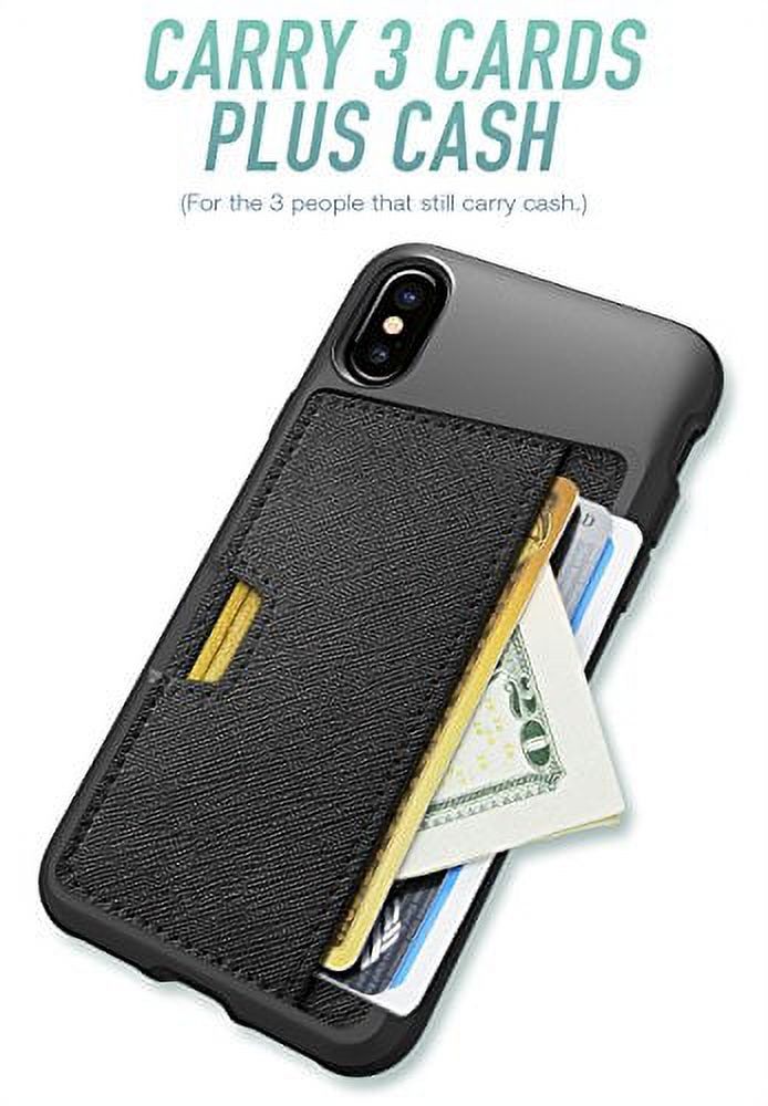 Smartish iPhone X/XS Wallet Case - Wallet Slayer Vol. 2 [Slim Protective Kickstand] Credit Card Holder for Apple iPhone 10s/10 (Silk) - Black Tie Affair - image 3 of 3