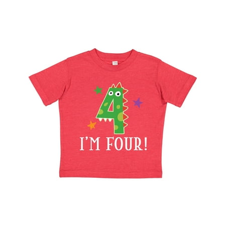 

Inktastic 4th Birthday Dinosaur 4 Year Old Gift Toddler Boy or Toddler Girl T-Shirt