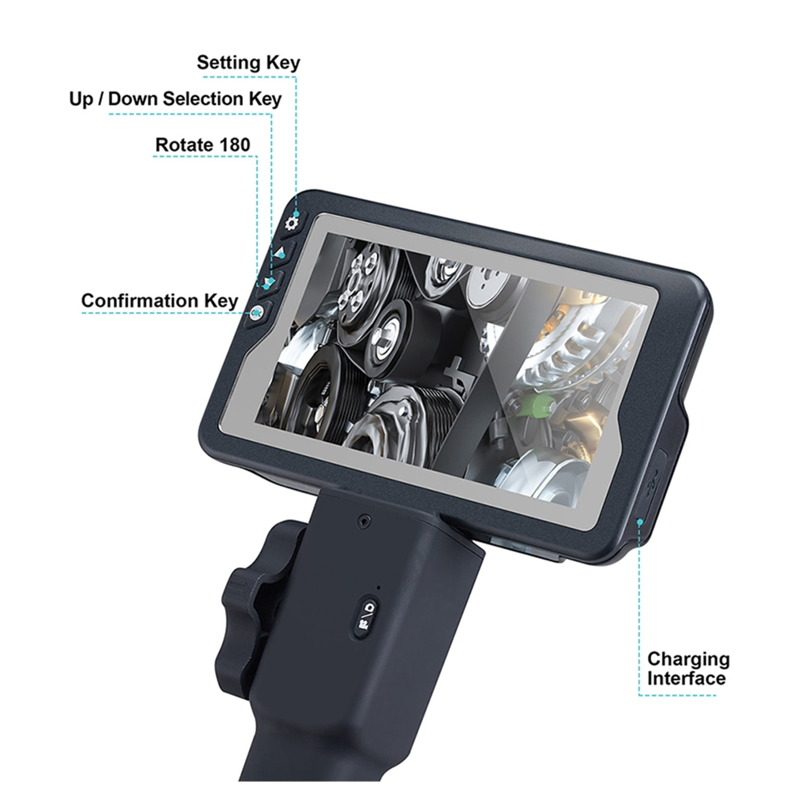 Two-Way Articulating Borescope Videoscope Inspection Camera with 8MM 4.5 "LCD Monitor for Automotive Aircraft Mechanics , User-Friendly Borescopes