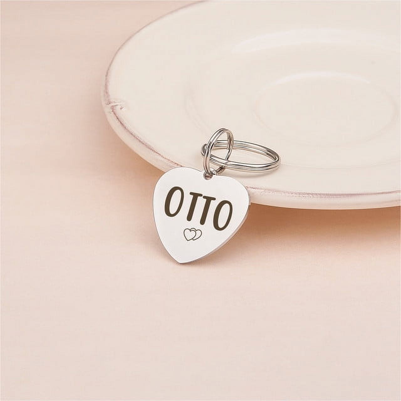 Anavia Stainless Steel Double Sided Heart Name & Icon Engraved Dog & Cat ID Tag, Silver, S