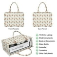 thumbnail image 2 of Large Capacity Tote Bag,Beige Highland Cow Flower Pattern Handbag Fashion Luxury Tote Bag,15.7"x13"x 5.1" Inches,Laptop Compatible, 2 of 6