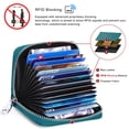 thumbnail image 4 of Badiya Genuine Leather Credit Card Holder RFID Small Zipper Card Case Wallet for Women & Men, 4 of 8