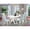 Baby Blue, variant on East West Furniture 7-Pc kitchen dining table set Includes 6 Dining Chairs with Upholstered Seat and High Back and a Rectangular Dinner Table - Black Finish