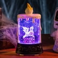 thumbnail image 6 of BNNG Halloween Snow Globe Candles, Auto LED Flickering Halloween Spinning Water Glittering Tornado Flameless Candles Lighted Lamp, Battery Operated Table Centerpiece for Halloween Party Decor, 6 of 9