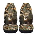 thumbnail image 5 of XYZCANDO Thin Car Front Seat Covers Deer Camo 2 Piece Automobile Seat Cover Soft SUV Van Truck Breathable Stretchy Car Seat Cover Set, 5 of 9