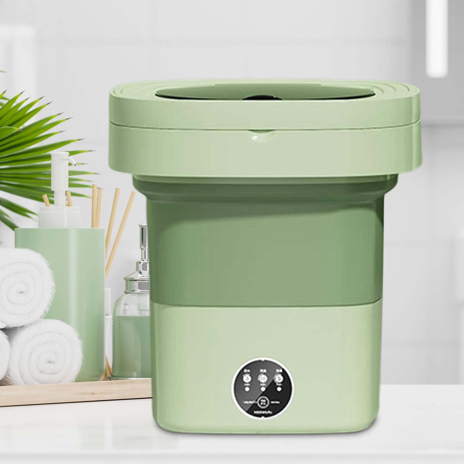 Portable Laundry Machine Folding Washing Machine Mini Portable Clothes Washer 8L Compact Small Washer for Home Apartment Laundry Underwear Green
