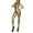 Gold, variant on Daolelai Women's Full Zipper Crotch Shiny High Elastic Stand Collar Bodysuit Jumpsuit