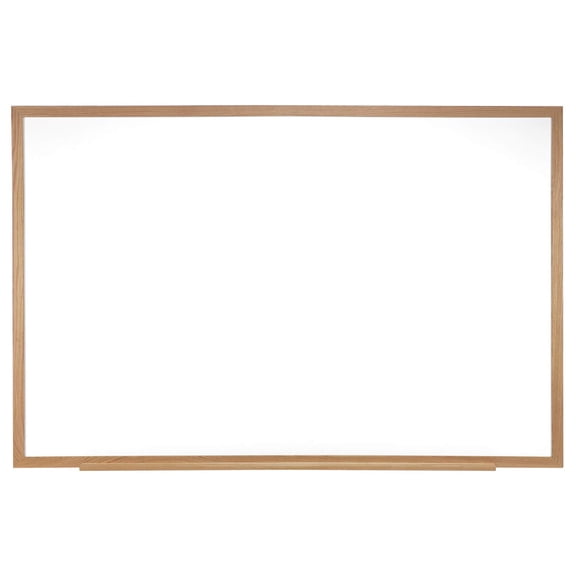 Pemberley Row Ceramic Porcelain Natural Oak Whiteboard Rectangular Magnetic 48.63" x 144.63" Assembled