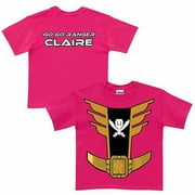Personalized Power Rangers Pink Ranger Girl's Hot Pink T-Shirt