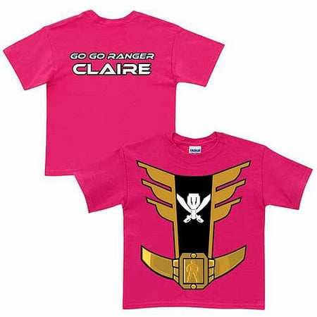 Personalized Power Rangers Pink Ranger Girl's Hot Pink T-Shirt