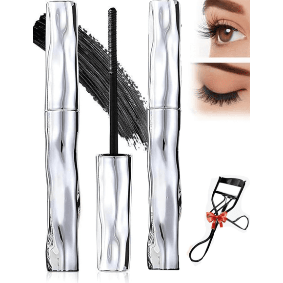 Steel Tube Eyelash Primer,Mascara Primer,Tubular Eyelash Primer,Metal Iron Wand Mascara For Lower, Thin, 3D Curling Waterproof Long-Lasting Smudgeproof Metal Wand (2pcs)