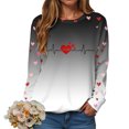 thumbnail image 6 of vigerkar Women's Long Sleeve Graphic Tshirts Valentines Print Crew Neck Casual Tee Tops (Light Gray, L), 6 of 9