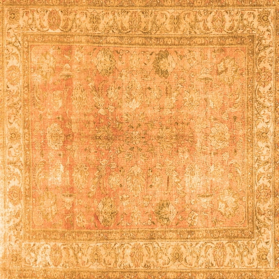 Ahgly Company Indoor Square Persian Orange Traditional Area Rugs, 7' Square