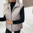 thumbnail image 3 of cocolona Womens Winter Puffer Vest Zip Up Stand Collar Sleeveless Quilted Jacket Casual Lightweight Warm Puffer Coats Outwear, 3 of 8