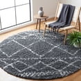 thumbnail image 2 of SAFAVIEH Pro Lux Marie Geometric Shag Area Rug, Dark Grey/Ivory, 6'7" x 6'7" Square, 2 of 9