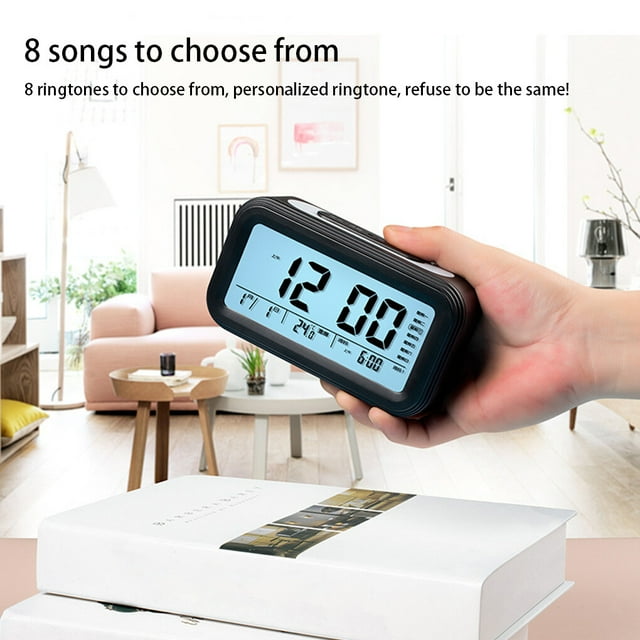 thinsony Alarm Clock Time Device Home Supplies Multicolored Multipurpose Space Saving Digital Clocks Sweet Gift Desktop Stopwatch Black