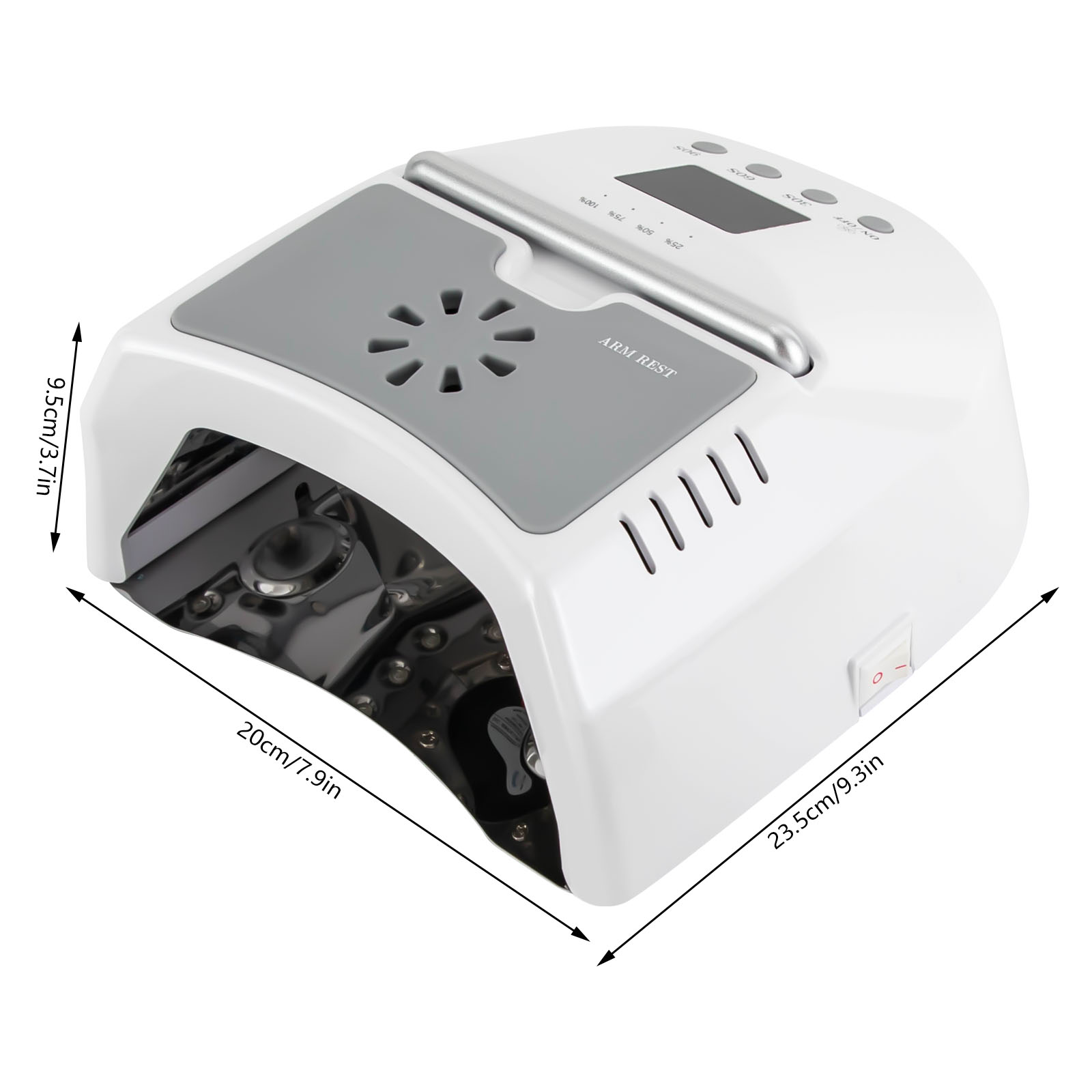 Miumaeov UV Led Nail Lamp Cordless, 72W UV Lights for Gel Nails with Fan, Rechargeable Nail Dryer with Portable Handle Perfect for Salon Home Nail Art (White)