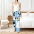 thumbnail image 4 of Masiiu Bluey Pattern Women's Pajama Wide Leg Pants for Home, Sleep, High Waisted Flowy Pants With Pockets-3X-Large, 4 of 6