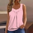 thumbnail image 2 of XUNKUSGA Womens Tank Tops Fashion V Neck Rivet Ruched Sleeveless Womens Tops Loose Fit Casual Basic Banded Shirts Trendy Boho Women's Tank Tops S-3XL,Pink, 2 of 5
