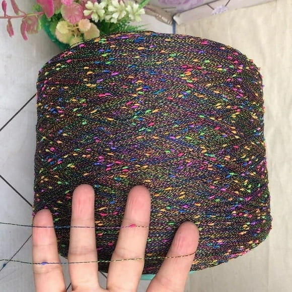 New 500g Very Beautiful Colorful Rainbow Space Dye Fancy Slub Yarn DIY Craft Hand Knitting Crochet Weaving Thread
