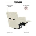 thumbnail image 4 of Odelia 360 Swivel Glider Rocker Recliner, Tufted Nursery Chair with Manual Puller, Plush Cushioning, Soothing Rocking Motion with Microfiber Fabric for Living Room, Bedroom, Apartment Cream, 4 of 18