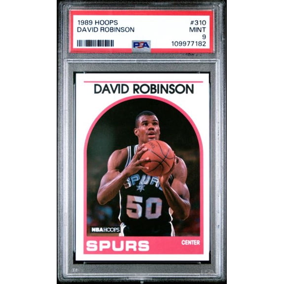 Graded 1989 Hoops David Robinson #310 Rookie RC Basketball Card PSA 9 Mint