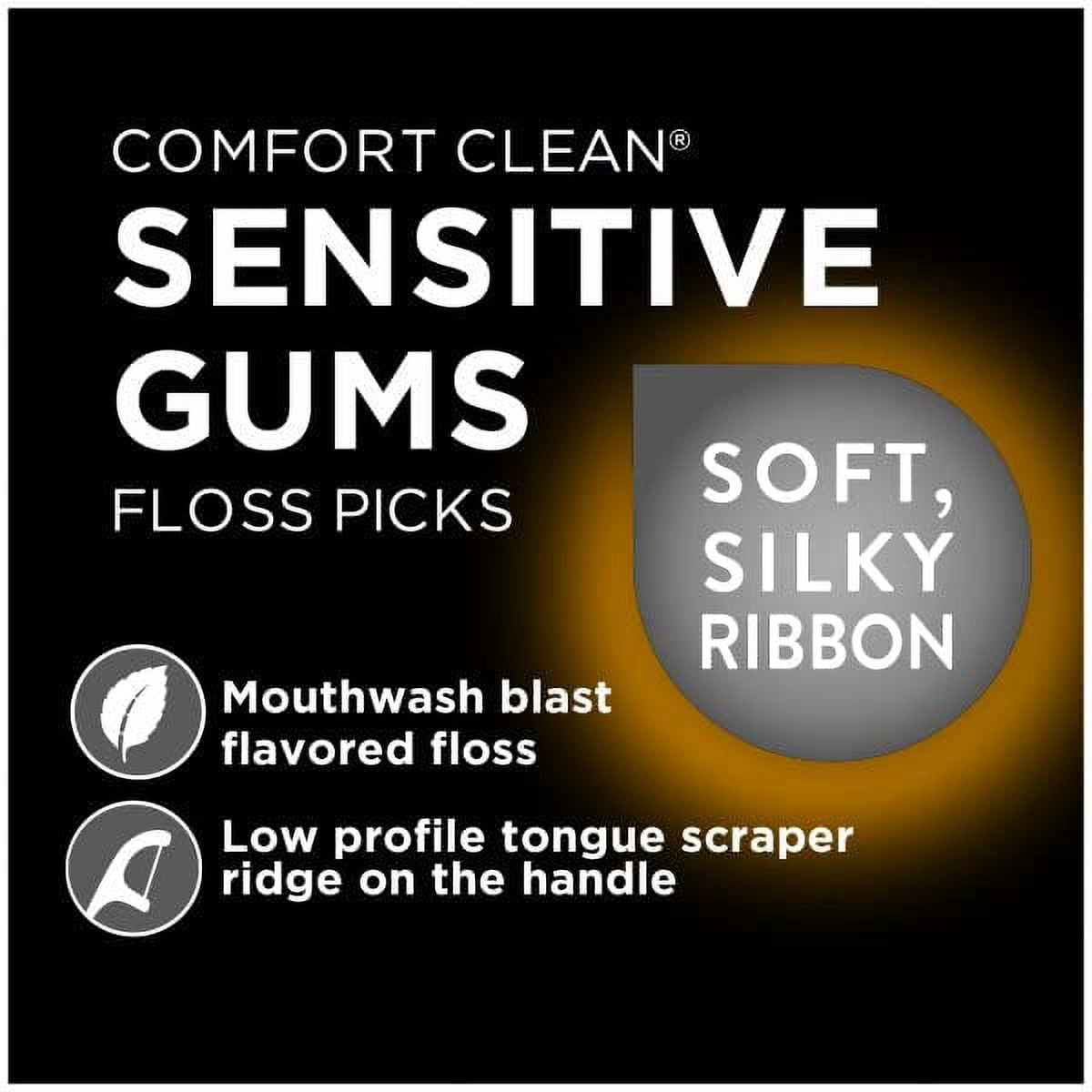 DenTek Comfort Clean Sensitive Gums Floss Picks, Soft & Silky Ribbon, 150 Count, 6 Pack