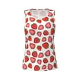 thumbnail image 4 of Fotbe Hand Drawn Strawberry Womens Loose Fit Casual Flowy Slim-Fit Tank Tops Athletic Round Neck Trendy Sleeveless Summer Tops for Gym and Yoga-Medium, 4 of 9