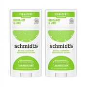Schmidt's Aluminum Free Natural .. Deodorant For Women And .. Men, Bergamot & Lime .. With 24 Hour Odor .. Protection, Certified Cruelty Free, .. Vegan Deodorant, 2.65oz 2 .. Pack