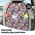 thumbnail image 5 of Naloa music Skull record Retro 2Pcs Anti-Kick Back Seat Cover Kick Mat, Car Seat Protector with 3 Storage Pockets, 5 of 8