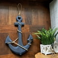 thumbnail image 5 of Zeckos Large 24"x16" Ship Anchor & Rope Wall Hanging - Hand-Painted Blue Finis - Blue - Size 24 inch, 5 of 10