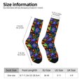 thumbnail image 2 of KLL Colorful Floral Print Cool Socks Men's Women's Crew Socks Funny Crazy Novelty Stockings, 2 of 6