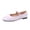 Light Purple, variant on Commforr Mary Jane Shoes for Women Women's Classic Leather Flat Mary Jane Shoes Fashion Slip On Buckle Casual Ballet Shoes Comfortable Closed Toe Office Work Dress Shoes White 5.5