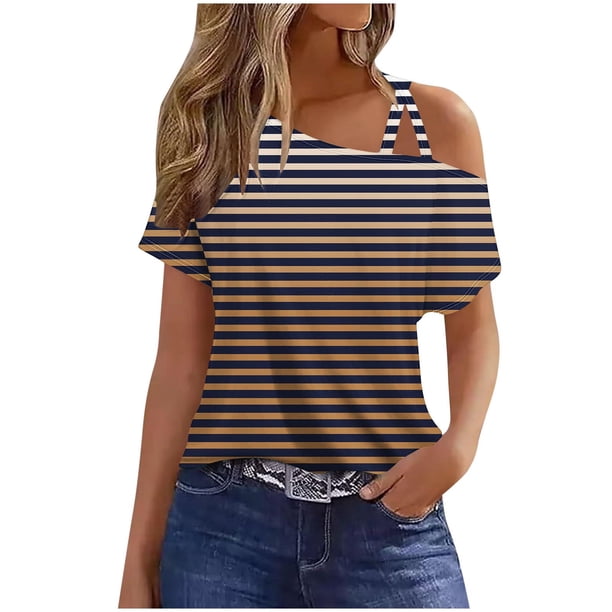 Camiseta de Manga Corta de Camiseta Casual de Manga Corta de Camiseta Casual de Manga Corta Hecha de Cómodo Estante de Imitación para Todo el Uso de Temporada, Camisetas de Mujer