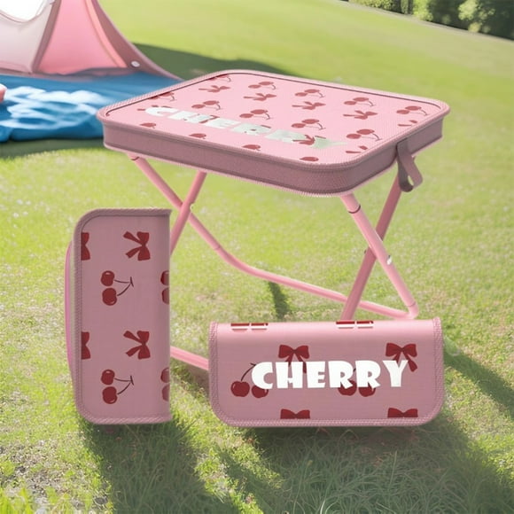 Apmemiss Clearance Cherries Folding Stool Camping Stool Handbag Handbag Stool Handbag Stool Student Stool Queue Folding Stool Pen Bag Stool