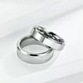 thumbnail image 6 of 6/8mm Tungsten Carbide Silver/Black Women's Wedding Band Polished Ring Size 6-11, 6 of 9