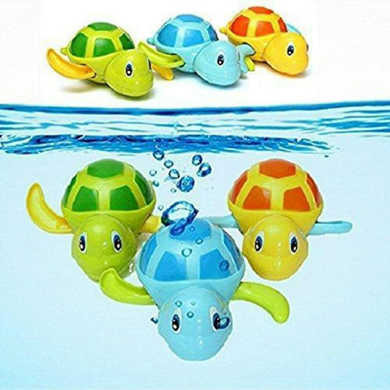 Dropship Toddlers Bath Toy; Manual Wind-Up Crab & Turtle Baby Bathtub Toys;  Cute Turtles; Ducks And Dolphins; Birthday For 2 3 4 5 6 Years Old; 6Pcs +1  Organizer to Sell Online