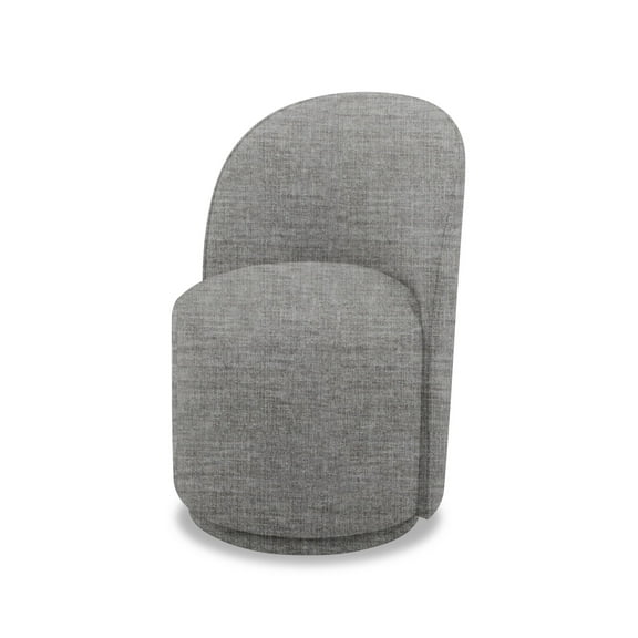 Modrest Correa Modern Dove Grey Fabric Swivel Dining Chair