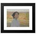 thumbnail image 2 of Henri Martin 14x12 Black Modern Framed Museum Art Print Titled - Young Girl Bust with a Laurel Wreath (circa 1890-1900), 2 of 5